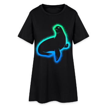 Phoques Hommes Enfants Garçons Phoques - Robe T-shirt Femme - noir - Devant