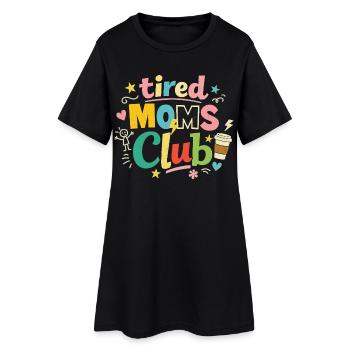 Müde Mamas Club - Kaffee Mama Humor - Frauen T-Shirt-Kleid - Schwarz - Vorne