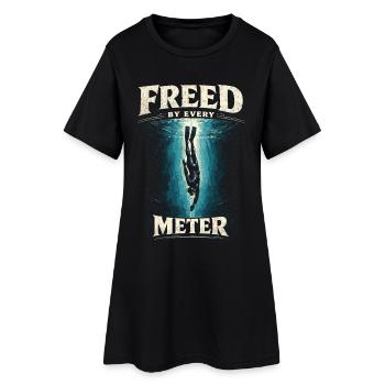 Freediving Freed By Every Meter - Women’s T-Shirt Dress - black - Front