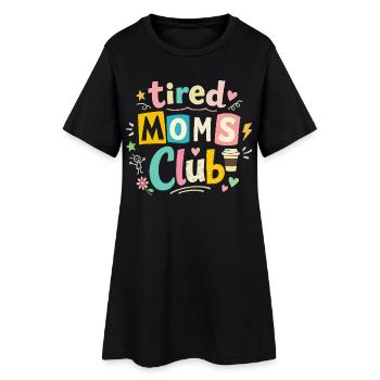 Müde Mamas Club - Kaffee Mama Humor - Frauen T-Shirt-Kleid - Schwarz - Vorne