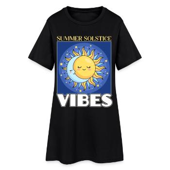 Litha Pagan: Sommersonnenwende, Mittsommer, Mittsommer, Mittsommer. - Frauen T-Shirt-Kleid - Schwarz - Vorne