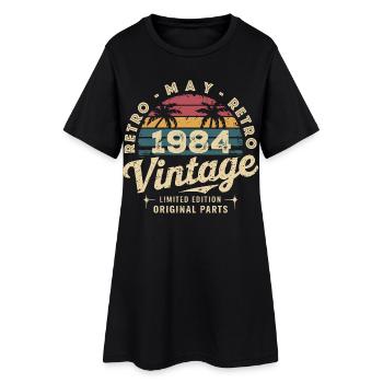 Mai 1984 : L'Original Mai 1984 - Édition Classique - Robe T-shirt Femme - noir - Devant