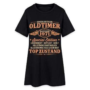 55. Geburtstag Oldtimer Baujahr 1971 Geschenk - Frauen T-Shirt-Kleid - Schwarz - Vorne