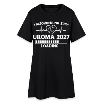 Uroma 2027 Loading – Beförderung zur Urgroßmutter - Frauen T-Shirt-Kleid - Schwarz - Vorne