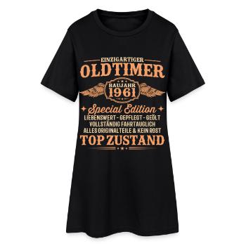 65. Geburtstag Oldtimer Baujahr 1961 Geschenk - Frauen T-Shirt-Kleid - Schwarz - Vorne