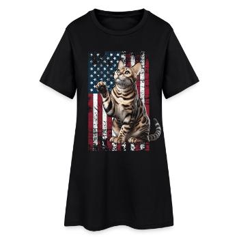 Bengal Cat US Bengalkatze - Frauen T-Shirt-Kleid - Schwarz - Vorne