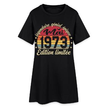 les légendes sont nées mai 1973 - Robe T-shirt Femme - noir - Devant