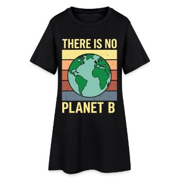 There Is No Planet B Shirt Retro Umwelt - Frauen T-Shirt-Kleid - Schwarz - Vorne