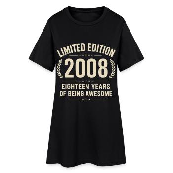 18 anniversaires Édition Limitée 2008 - Robe T-shirt Femme - noir - Devant