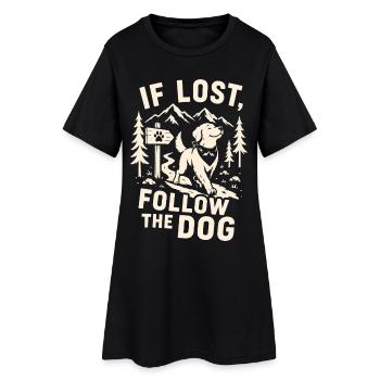 Si vous êtes perdus, suivez le design de la randonnée canine - Robe T-shirt Femme - noir - Devant