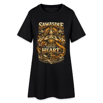 Thailand Thai Pride Sawasdee From My Heart - Women’s T-Shirt Dress - black - Front