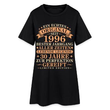 Echtes Original seit 1996 – 30. Geburtstag - Frauen T-Shirt-Kleid - Schwarz - Vorne