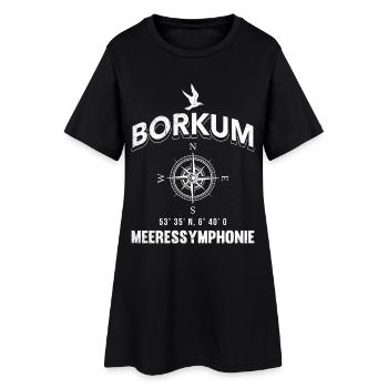 BORKUM MEERES SYMPHONIE Lustiges - Frauen T-Shirt-Kleid - Schwarz - Vorne