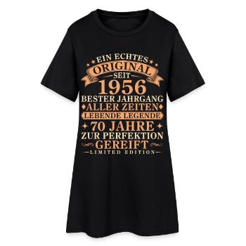 Echtes Original seit 1956 – 70. Geburtstag - Frauen T-Shirt-Kleid - Schwarz - Vorne