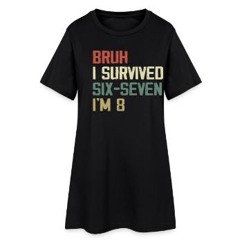 8th Birthday Design – Finally Eight Years Old - Women’s T-Shirt Dress - black - Front
