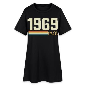 Mai 1969 - Robe T-shirt Femme - noir - Devant