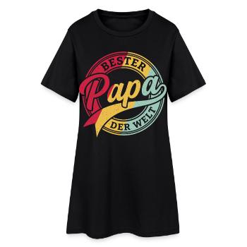 Bester Papa der Welt Shirt Geschenk Vatertag Retro - Frauen T-Shirt-Kleid - Schwarz - Vorne