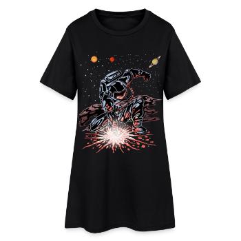 Télé-shirt Astronaut Punch Galaxy - Robe T-shirt Femme - noir - Devant