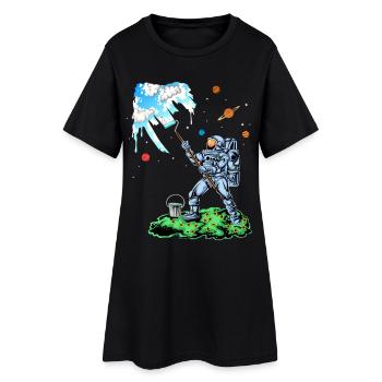 Astronaute peignant la chemise spatiale - Robe T-shirt Femme - noir - Devant