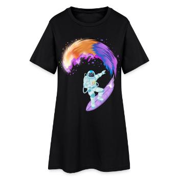Chemise spatiale de surf d’astronaute - Robe T-shirt Femme - noir - Devant