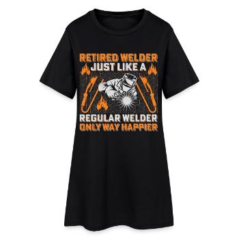 Pensioner welder: Happy welder retirement - Women’s T-Shirt Dress - black - Front