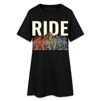Aventure de vélo de gravier en plein air - Robe T-shirt Femme - noir - Devant