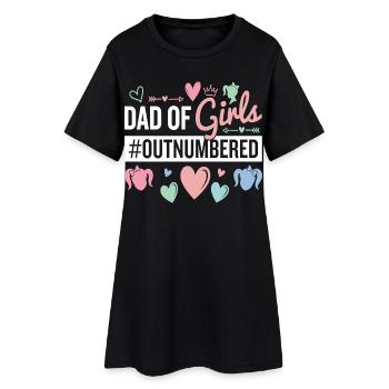 Papa des filles Papa fille qui dit cadeau - Robe T-shirt Femme - noir - Devant