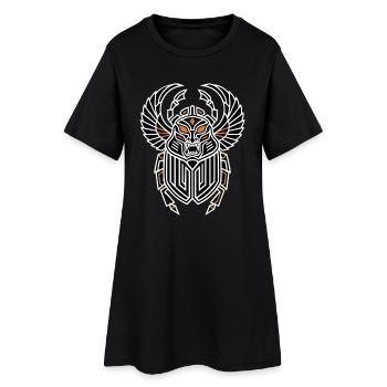 Egyptian Scarab Wing Divine Totem - Women’s T-Shirt Dress - black - Front