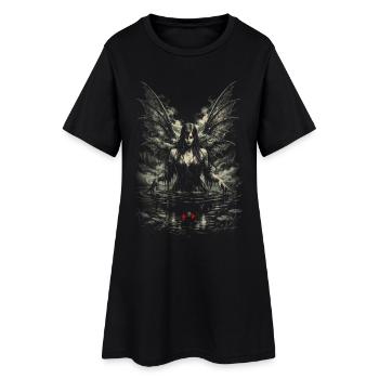 Fairycore Fee Gotisch - Frauen T-Shirt-Kleid - Schwarz - Vorne