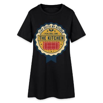 Joueur drôle de pickleball Adore le terrain de pickleball - Robe T-shirt Femme - noir - Devant