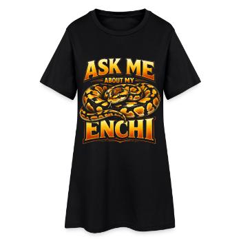 Frag mich nach Enchi | Königspython Morph - Frauen T-Shirt-Kleid - Schwarz - Vorne
