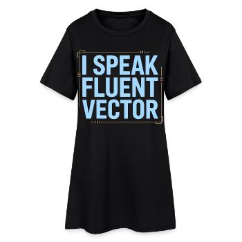Logo Designer I Speak Fluent Vector Graphic Artist - Frauen T-Shirt-Kleid - Schwarz - Vorne