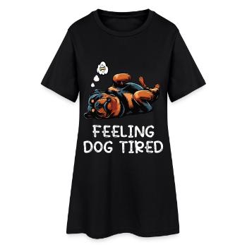 Feeling Dog Tired Rottweiler Rottweilerbesitzer  - Frauen T-Shirt-Kleid - Schwarz - Vorne
