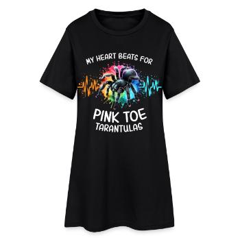 Pinktoe Rosafus Tarantula Heartline - Women’s T-Shirt Dress - black - Front