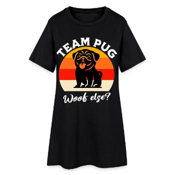 Équipe Pug - Robe T-shirt Femme - noir - Devant