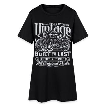 1986 Vintage Birthday Vintage Motorcycle Gift - Women’s T-Shirt Dress - black - Front