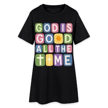 Dieu est bon en tout temps Foi rétro - Robe T-shirt Femme - noir - Devant