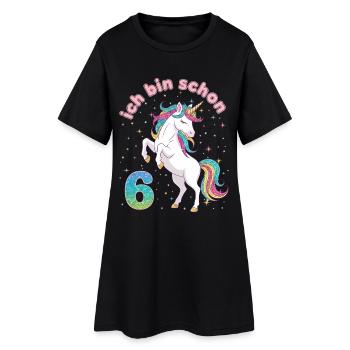 Fille licorne pour 6e anniversaire, j’ai déjà 6 ans - Robe T-shirt Femme - noir - Devant