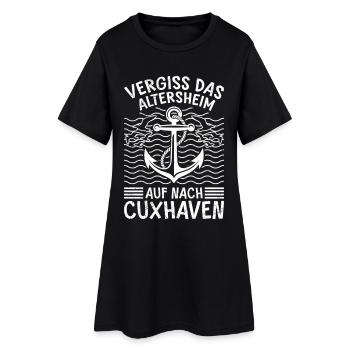 Rentner VERGISS DAS ALTERSHEIM AUF NACH CUXHAVEN - Frauen T-Shirt-Kleid - Schwarz - Vorne