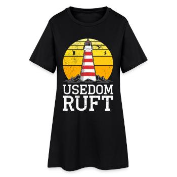 L’ÎLE USEDOM appelle les vacances d’Usedom en mer Baltique comme drôles - Robe T-shirt Femme - noir - Devant