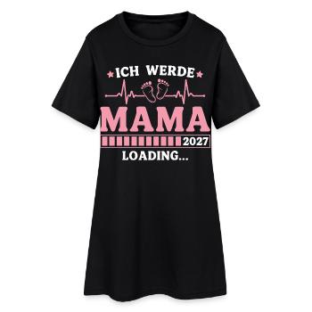 Ich werde Mama 2027 – Werdende Mutter - Frauen T-Shirt-Kleid - Schwarz - Vorne