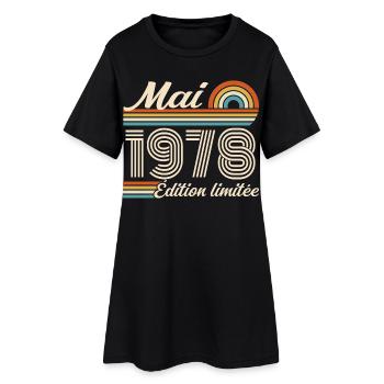 Cadeau Anniversaire 48 ans - Né mai 1978 - Robe T-shirt Femme - noir - Devant
