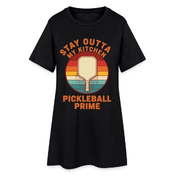 Joueur drôle de pickleball adore le terrain de pickleball - Robe T-shirt Femme - noir - Devant