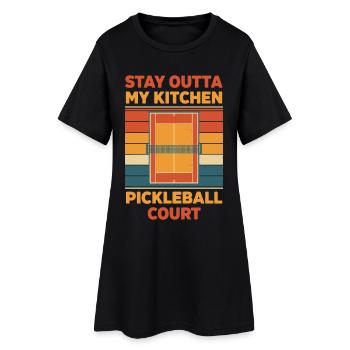 Pickleball, reste hors de ma cuisine, drôle de joueur - Robe T-shirt Femme - noir - Devant