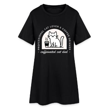 Papa de chats amateur de café drôle - Robe T-shirt Femme - noir - Devant
