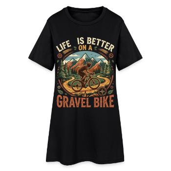 Aventure nature de gravel bike Life Is Better - Robe T-shirt Femme - noir - Devant