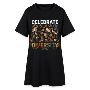 Célébrez la diversité Oiseaux Nature Animal - Robe T-shirt Femme - noir - Devant