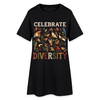 Célébrez la diversité Oiseaux Nature Animal - Robe T-shirt Femme - noir - Devant