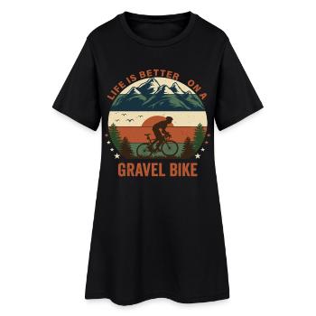 La vie est meilleure, gravel bike nature - Robe T-shirt Femme - noir - Devant