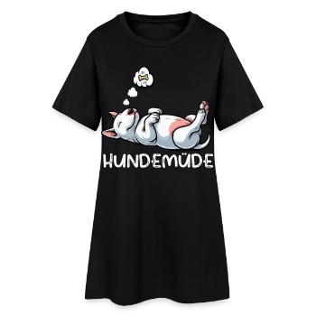 Hundemüde Miniatur Bullterrier Bully Bullterrier - Frauen T-Shirt-Kleid - Schwarz - Vorne